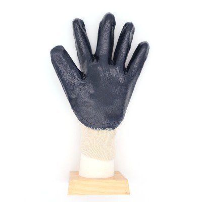 Nitrile gloves with jersey liner rib cuff and 3/4 coated working gloves industrial gloves