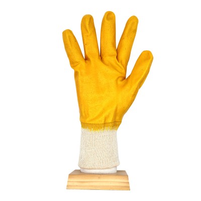 Nitrile gloves with interlock liner rib cuff and fully coated working gloves industrial gloves