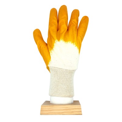 Nitrile gloves with interlock liner rib cuff and 3/4 coated working gloves industrial gloves